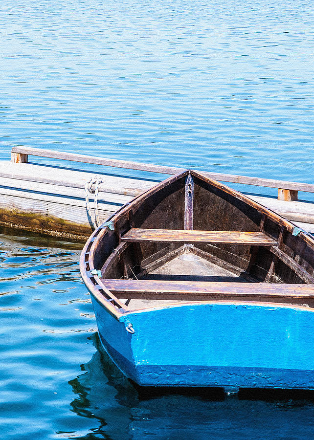 Boat Photograph - Blue Dinghy by Karen Regan