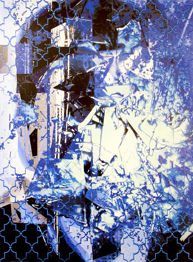 Blue Discussion Painting by Bobby Zeik