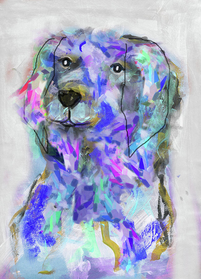 Blue dog Painting by Claudia Schoen