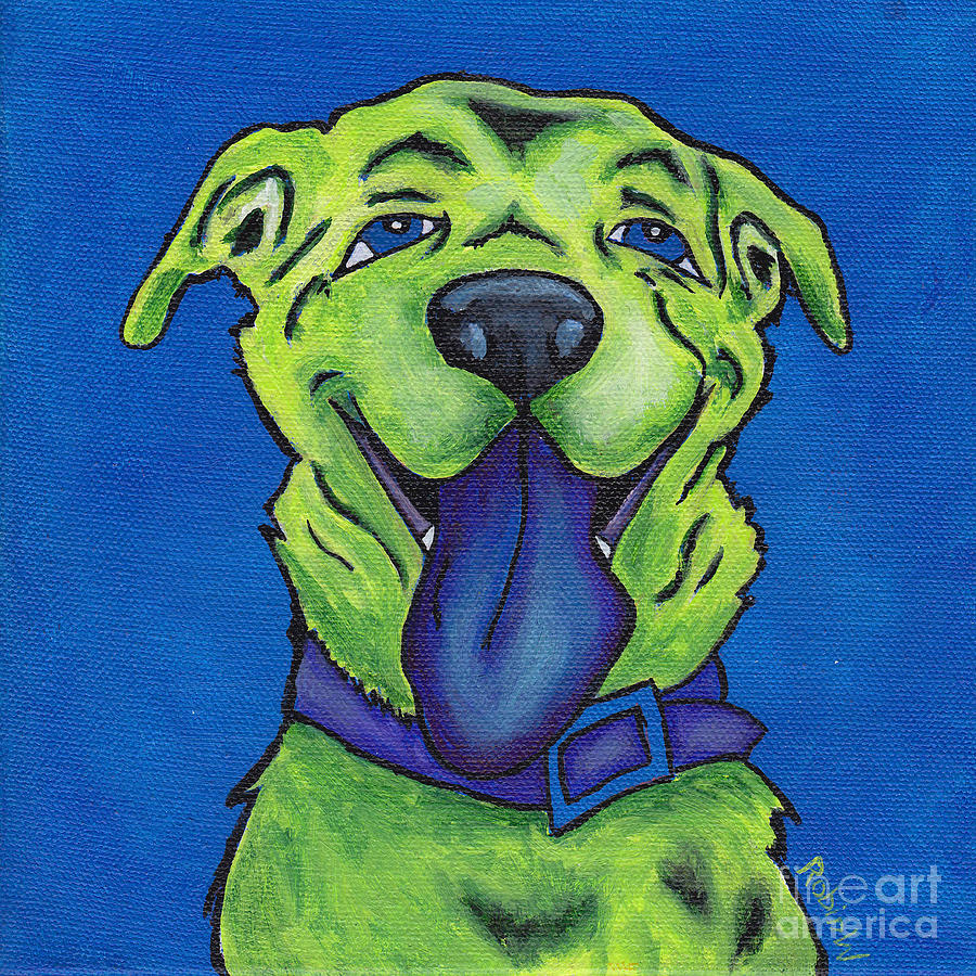 Blue Dog Painting by Robin Wiesneth