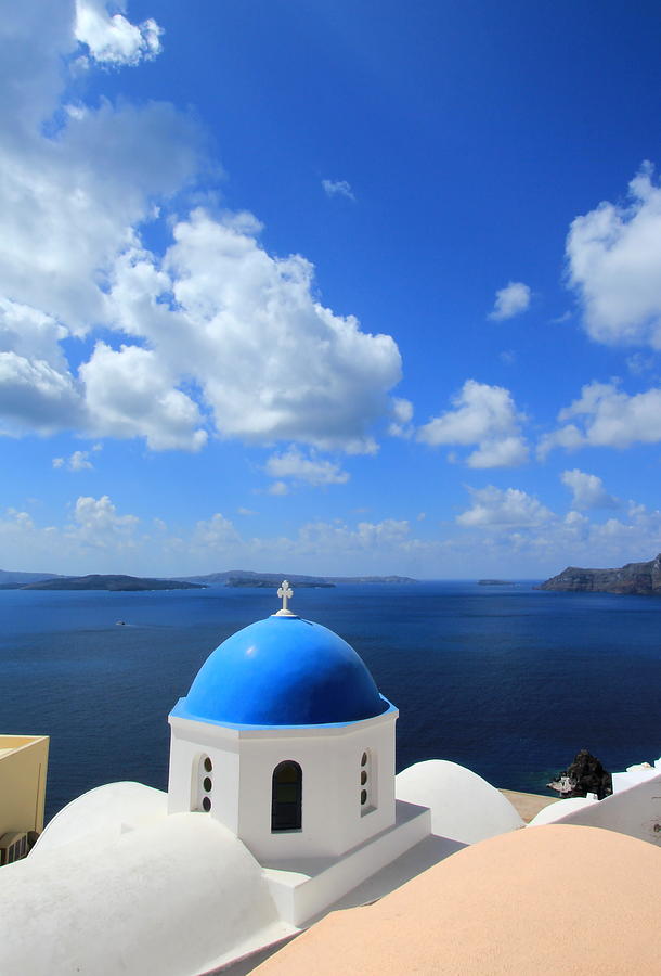 Blue dome of a church, Oia, Santorini, Greece Photograph by Elenarts - Elena Duvernay photo