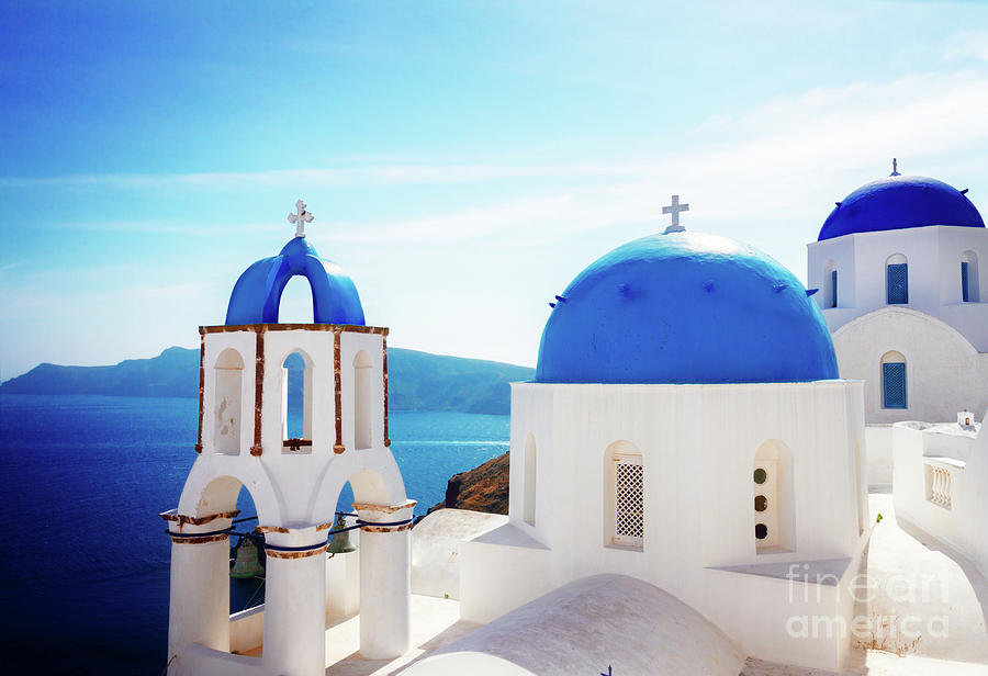Blue Domes, Santorini Photograph by Anastasy Yarmolovich