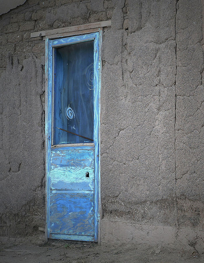Blue Door Cosmic Swirls Photograph by Nadalyn Larsen