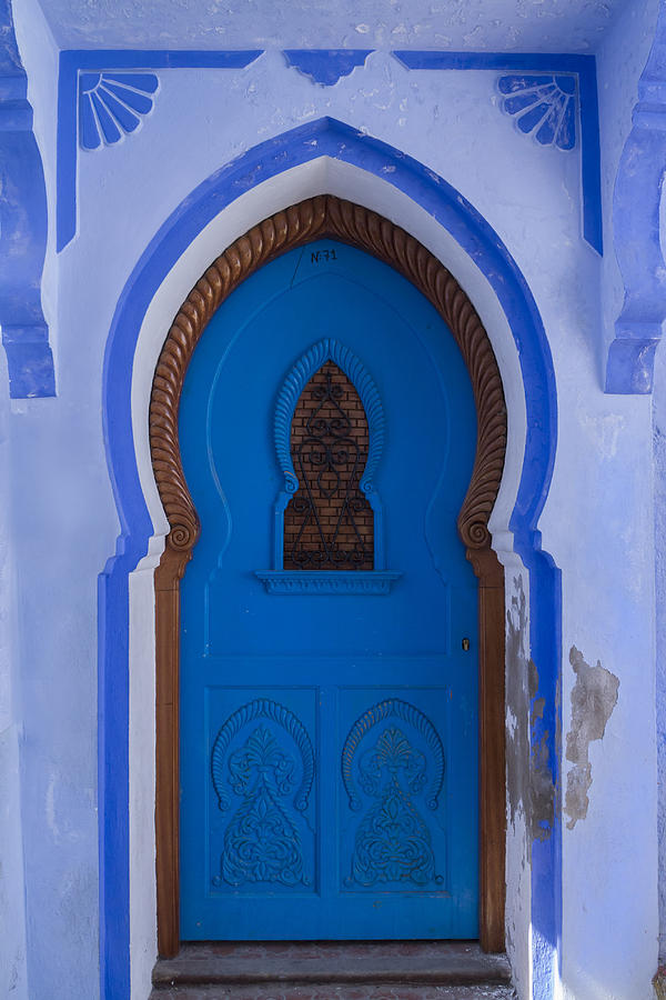 Morocco Photograph - Blue Door in Chefchaouen by Lindley Johnson
