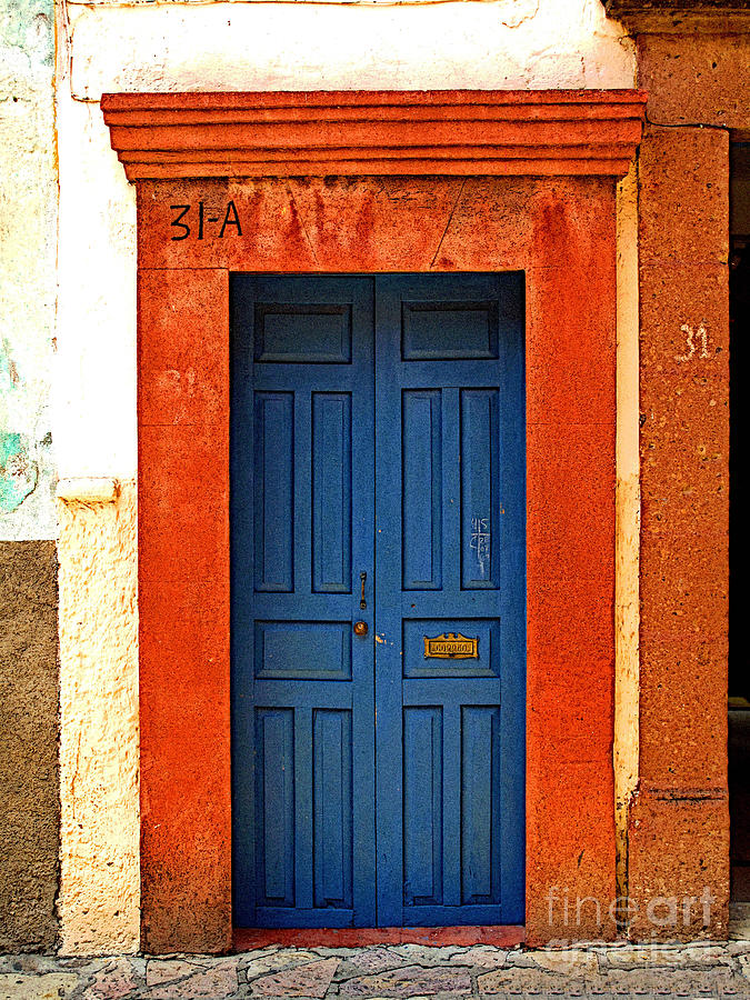 Blue Door in Orange Photograph by Mexicolors Art Photography - Fine Art ...