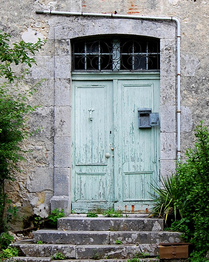 Architecture Photograph - Blue Door in Vianne France by Marion McCristall