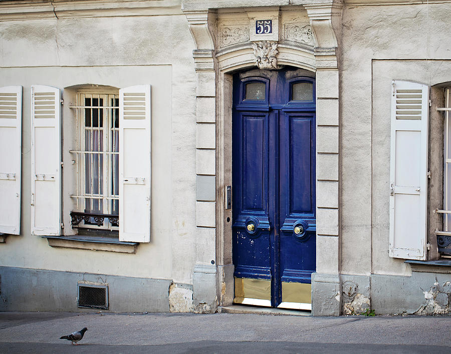 Blue Door - Paris, France Photograph by Melanie Alexandra Price