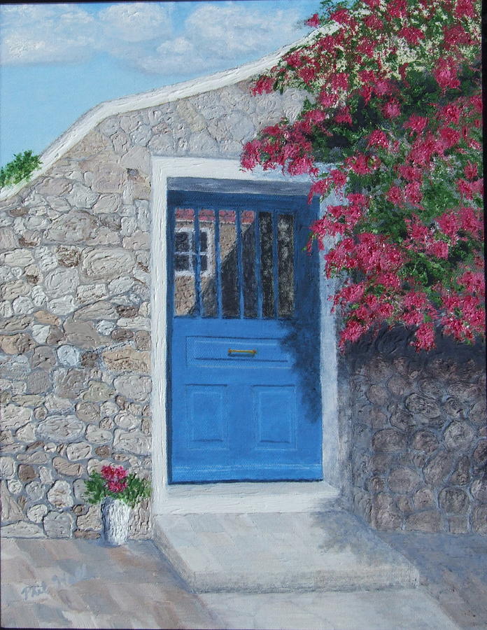 Flower Painting - Blue Door by Philip Hall