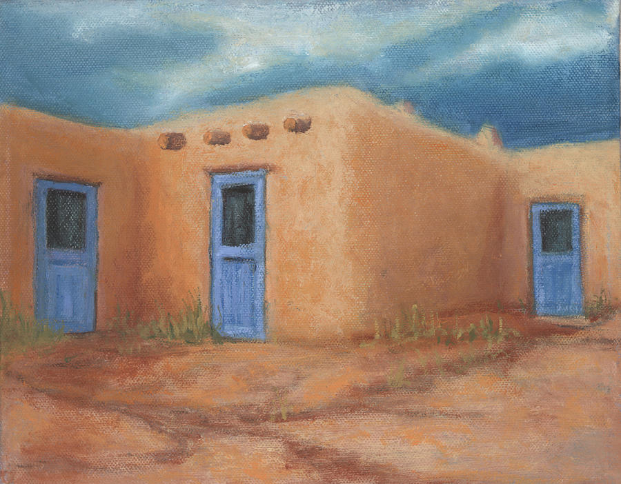 Famous Paintings Painting - Blue Doors in Taos by Jerry McElroy