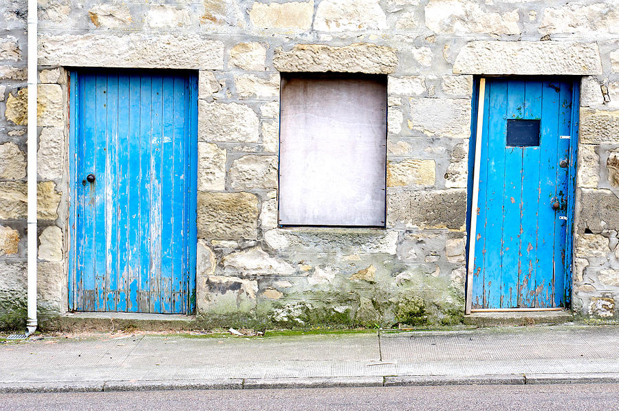 Abstract Photograph - Blue doors by Tom Gowanlock