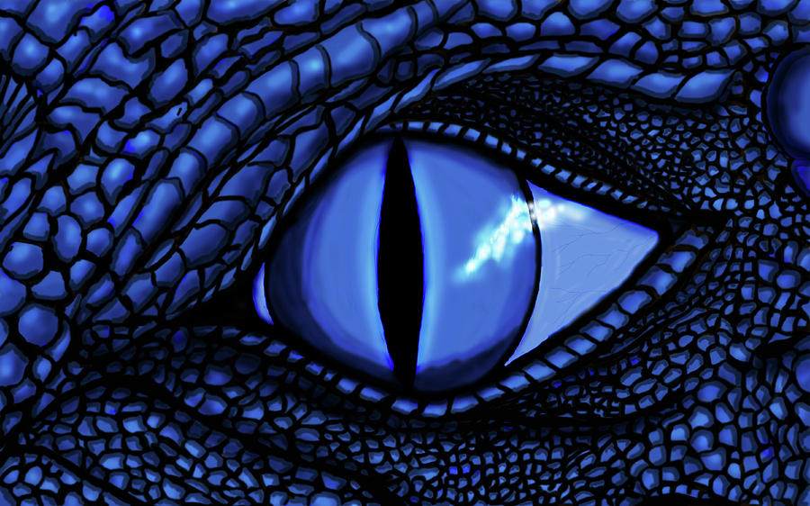 Blue Dragon Eye Digital Art By Jennifer Chlarson