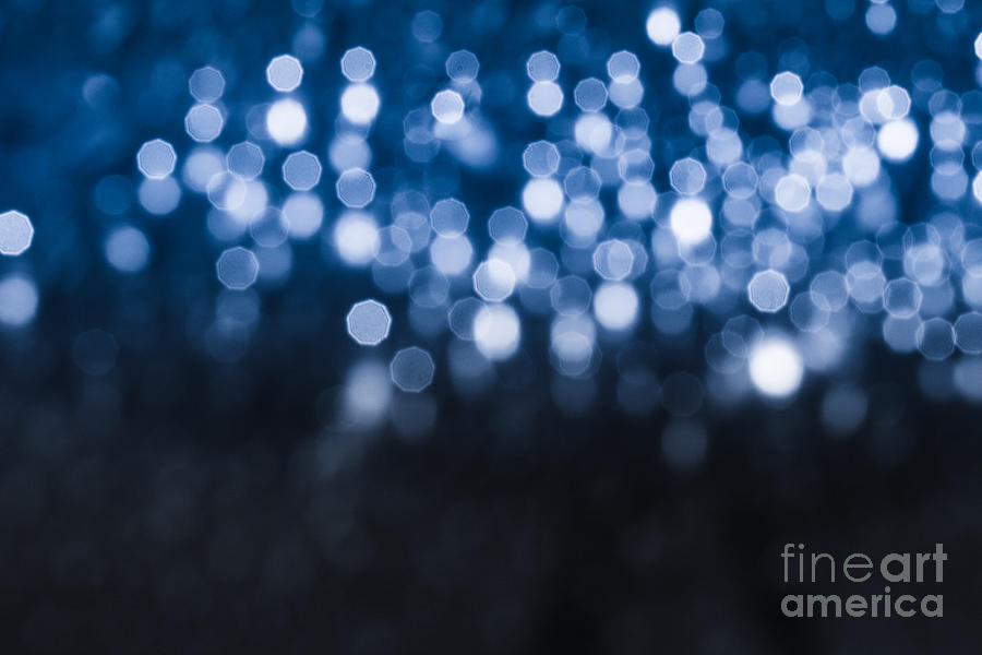Blue Droplets Bokeh Points of Light Photograph by Sharon Mau