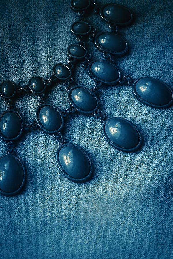 Necklace Photograph - Blue drops by Jaroslaw Blaminsky