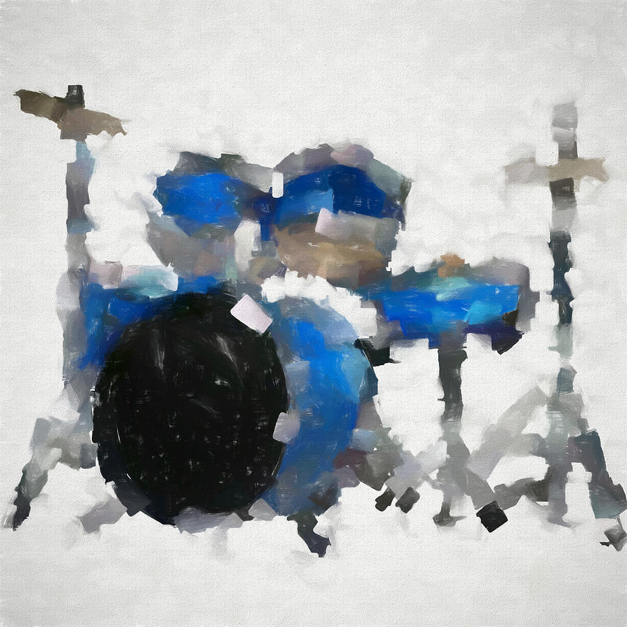 Blue Drums Painting - Blue Drums Abstract by Dan Sproul Blue Drums Painting - Blue Drums Abstract by Dan Sproul