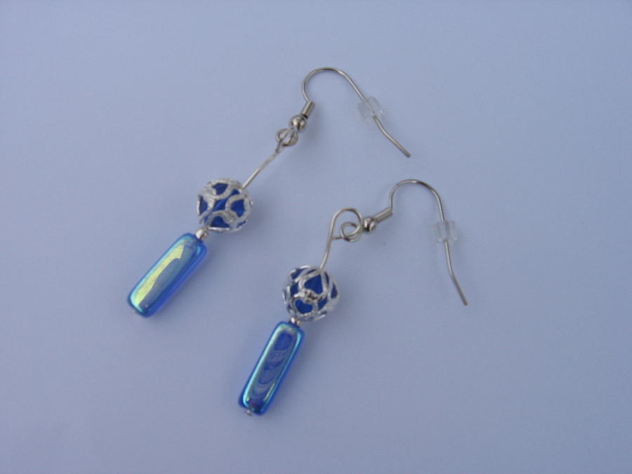 Earrings Jewelry - Blue earrings by Loretta Childs
