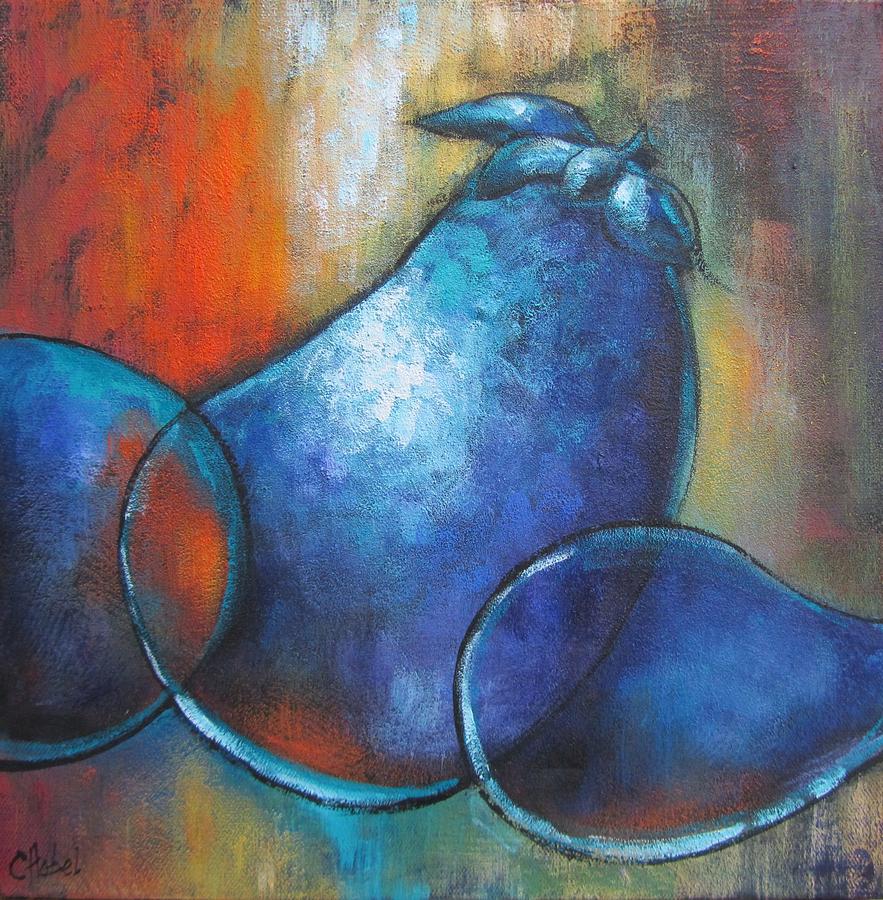 Vegetable Painting - Blue Eggplants by Chris Hobel