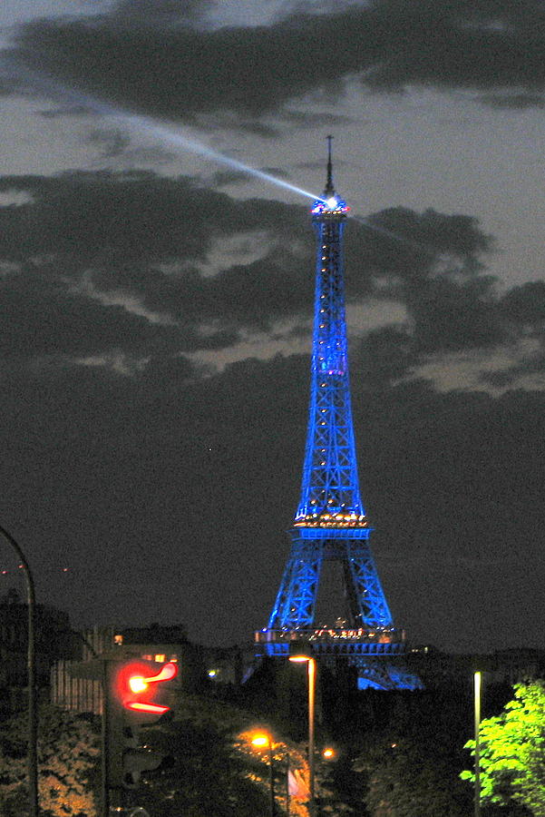 Blue Eiffel Photograph by T Guy Spencer