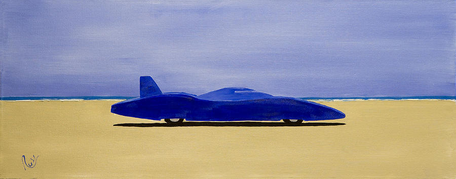 Blue Electric Bluebird Painting by Russell Collins