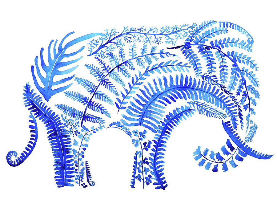 Blue Elephant  Painting by Color Color