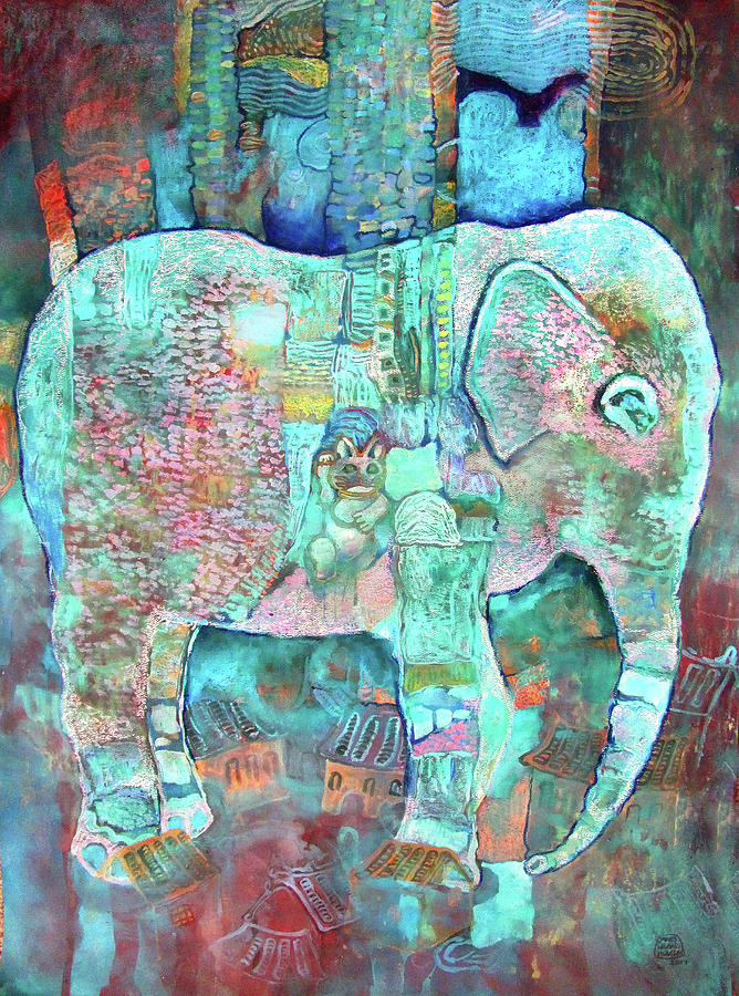 Blue Elephant Painting by James Huntley