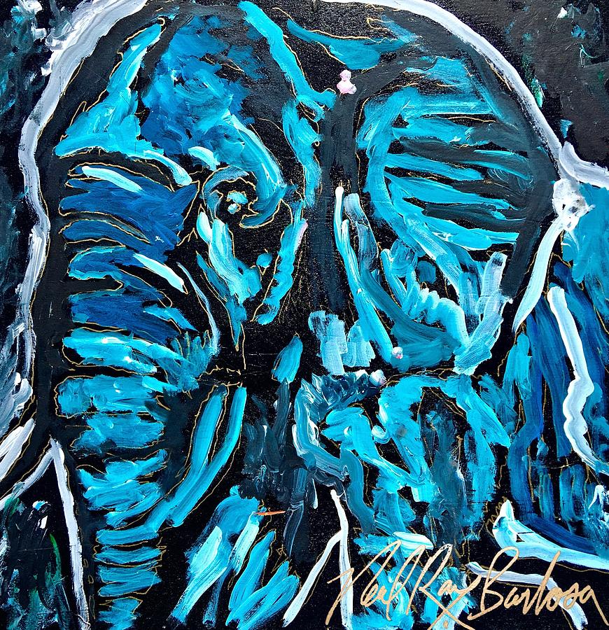 Blue elephant Painting by Neal Barbosa