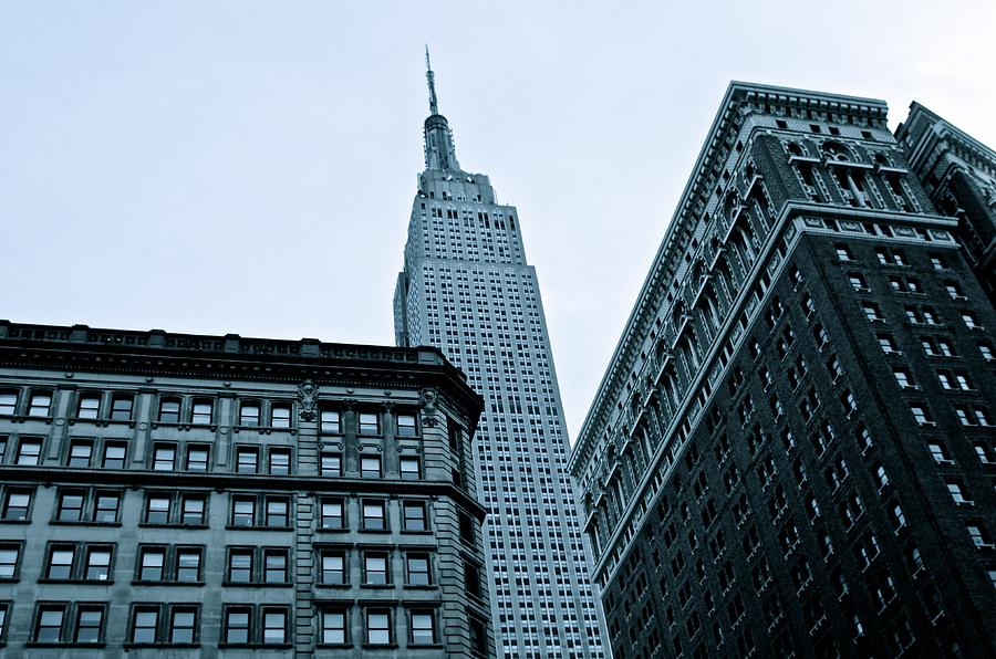 Empire State Building Photograph - Blue Empire by Joanna Seivard