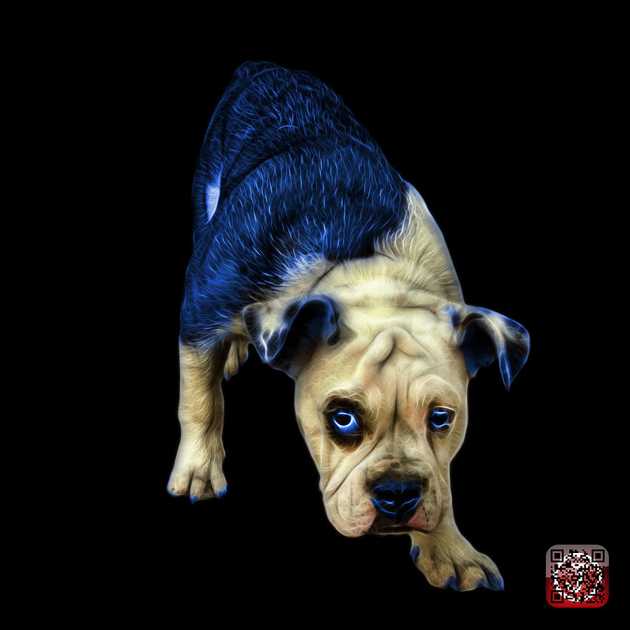 Blue English Bulldog Dog Art - 1368 - BB Painting by James Ahn