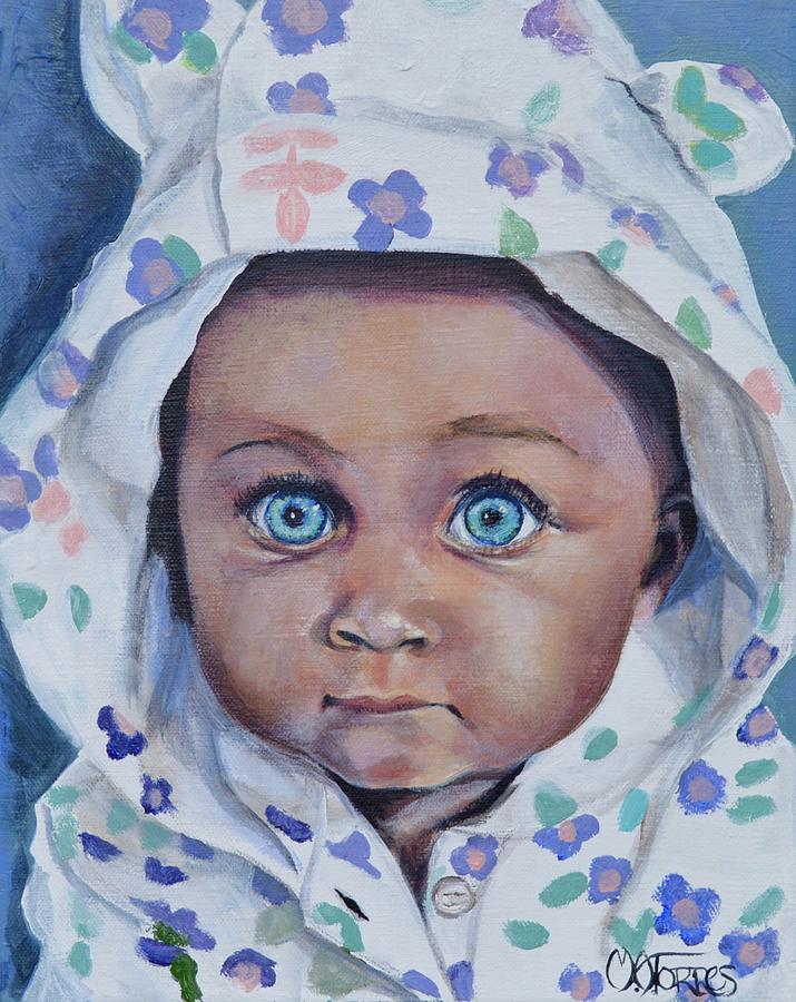 Blue-eyed Baby Painting by Melissa Torres