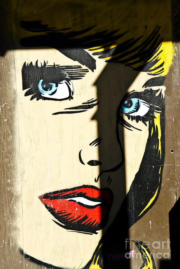Blue eyed comics lady mural Painting by Yurix Sardinelly