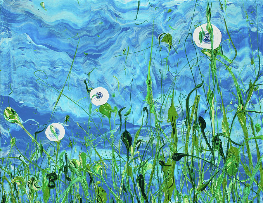 Blue-Eyed Susans Painting by Ric Bascobert