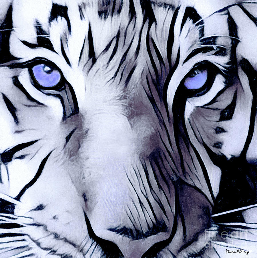 Blue Eyed Tiger Painting