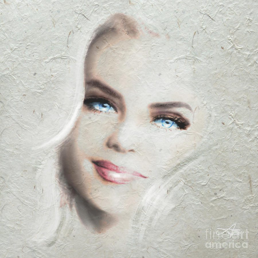 Blue Eyes Blond  Painting by Angie Braun