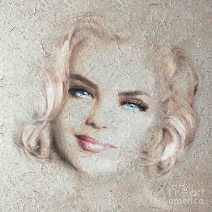 Blue Eyes Blond Soft Painting by Angie Braun