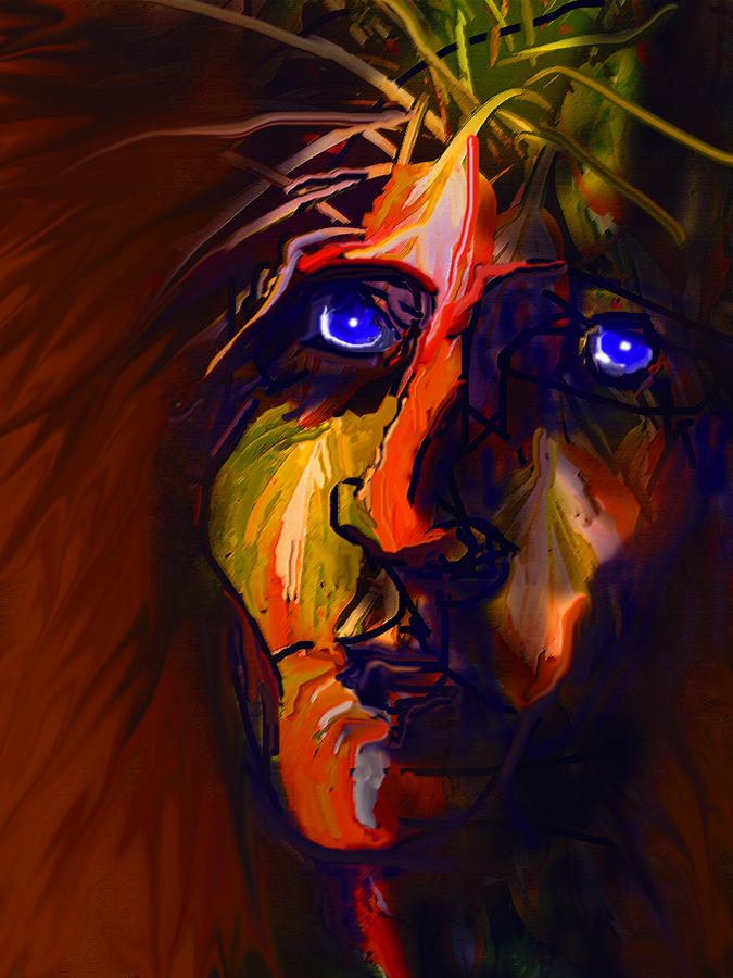 Abstract Digital Art - Blue Eyes Burning by Ian  MacDonald
