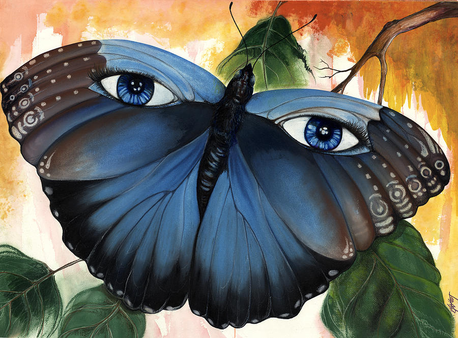 Blue Eyes Butterfly Mixed Media by Anthony Burks Sr