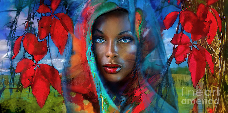 Blue Eyes Dark Fall Painting by Angie Braun