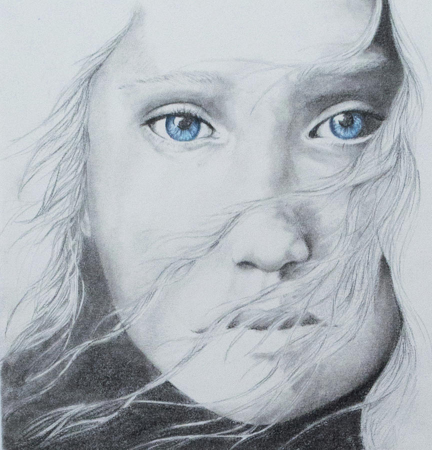 Blue Eyes Drawing by Raffaello Saverio Padelletti