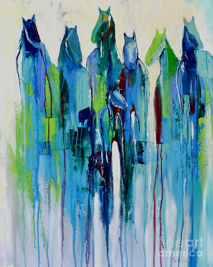 Blue Fade Painting by Cher Devereaux