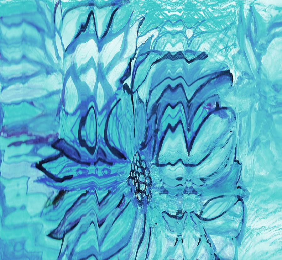 Flower Mixed Media - Blue Fantasy Floral  by Anne-elizabeth Whiteway