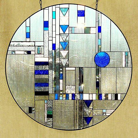 Blue Fibroid Glass Art by Thomas D Ercole