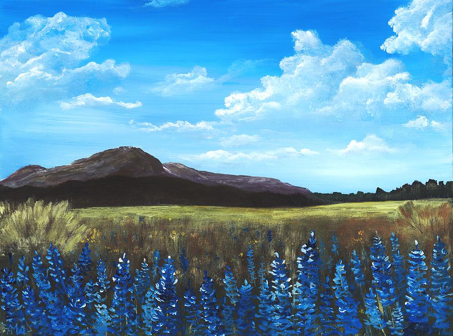 Blue Field Painting by Anastasiya Malakhova