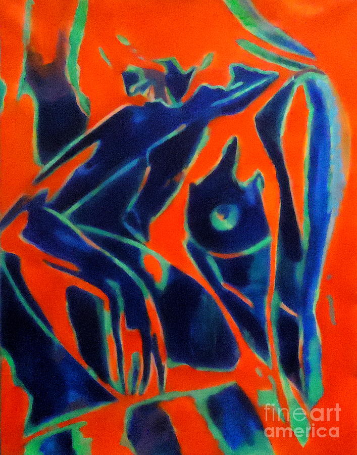 Blue figure Painting by Helena Wierzbicki