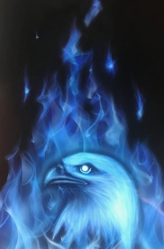 blue fire art
