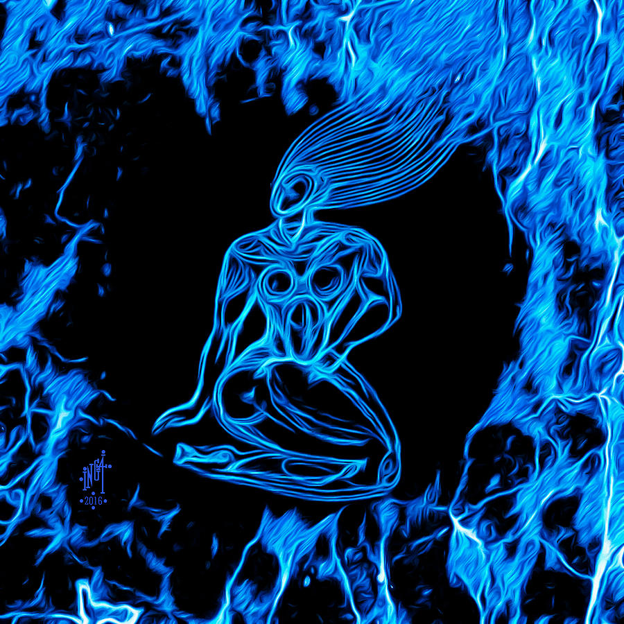 Surrealism Digital Art - Blue Fire by Inga Vereshchagina