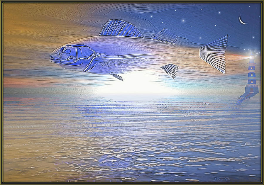 Blue fish Digital Art by Harald Dastis