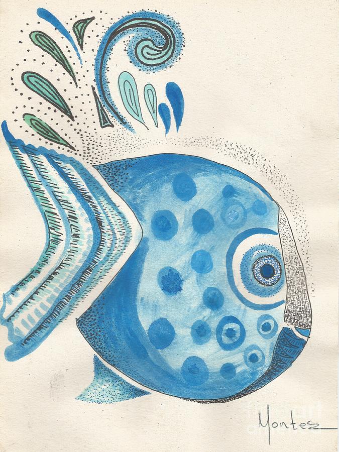 Blue fish Drawing by Jose Luis Montes - Fine Art America