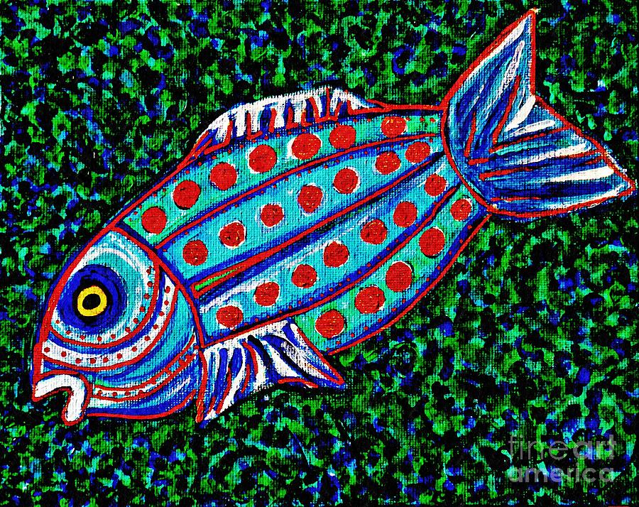 Blue Fish Painting by Sarah Loft