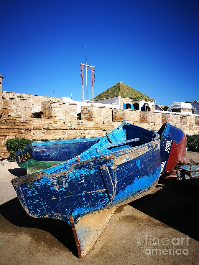 Blue fishing boat Photograph by Jarek Filipowicz