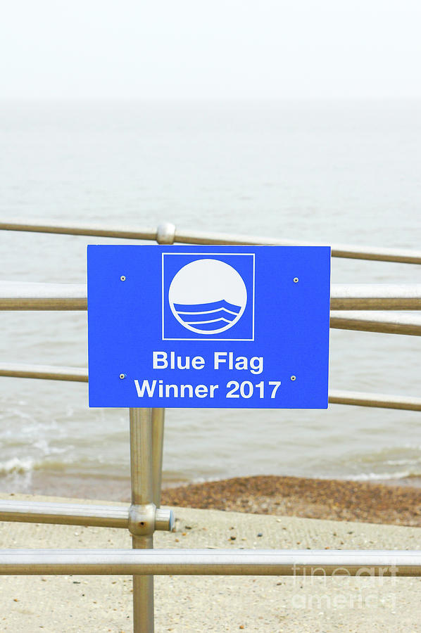 Blue flag sign Photograph by Tom Gowanlock