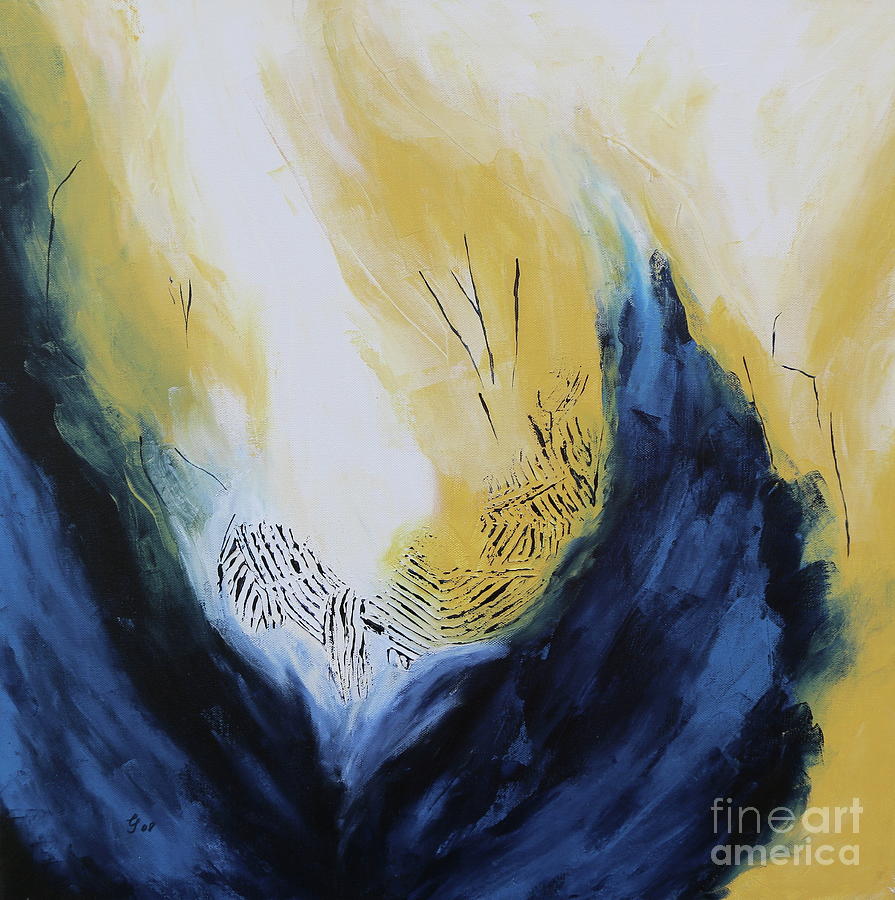Abstract Painting - Blue Flame II by Christiane Schulze Art And Photography
